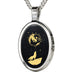 I Love You to the Moon and Back Necklace Wolf Pendant 24k Gold Inscribed on Onyx
